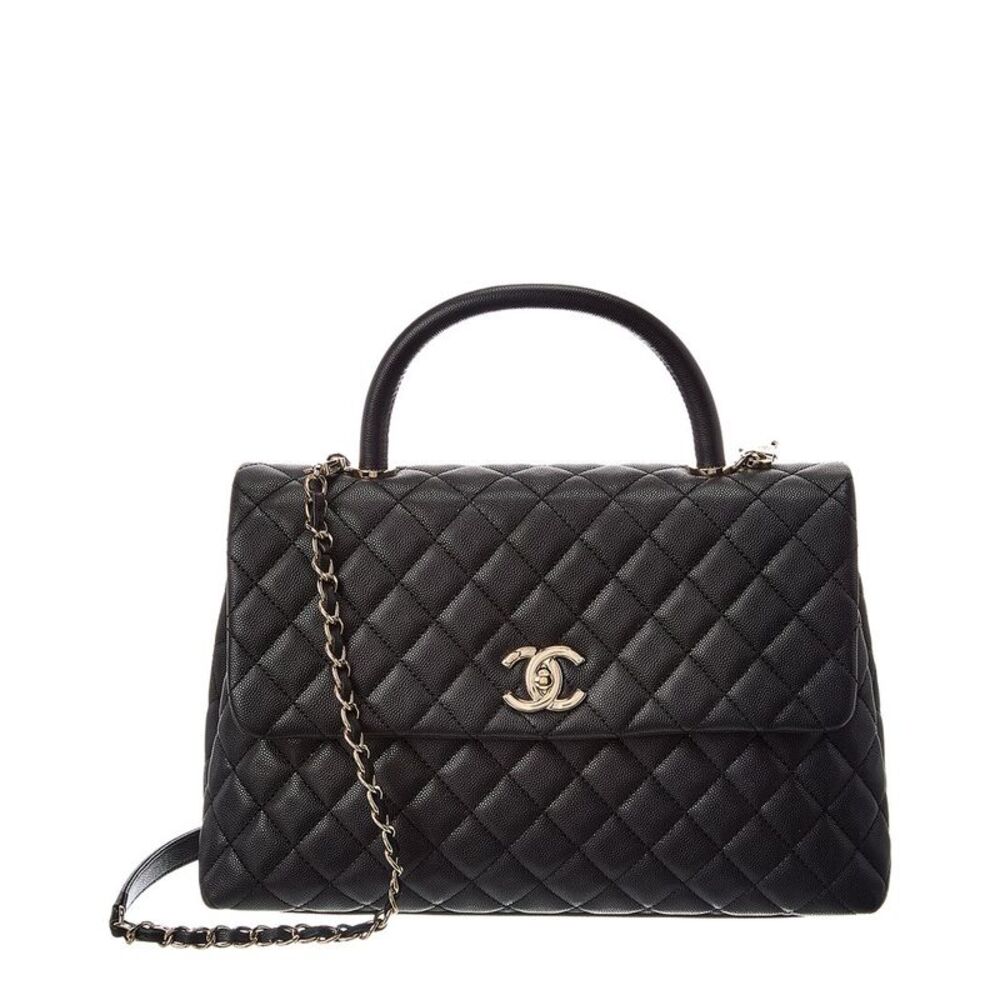 Chanel Black Quilted Leather Coco Handle Shoulder Bag (Authentic Pre-Loved)
